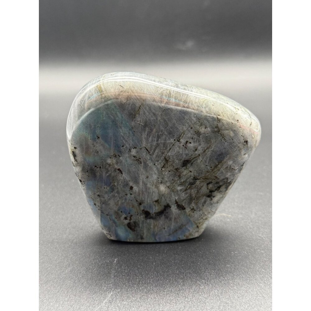 Natural Labradorite Freeform Gray Stone Blue Flash Crystal Reiki 3.5" 412g - Picture 2 of 12